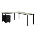 thumbnail image 1 of Kee 60 in. Single Pedestal L-Desk with 42 in. Return- Maple/Black, 1 of 3