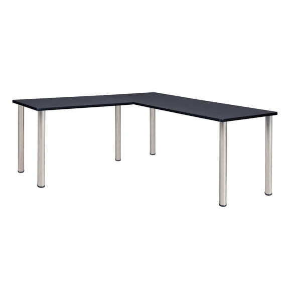 Regency Kee 60" L-Desk with 42" Return, Grey/Chrome