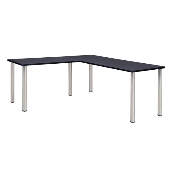 Regency Kee 60" L-Desk with 42" Return, Grey/Chrome