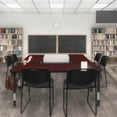 thumbnail image 1 of Regency Kee 60" x 24" Height Adjustable Mobile Classroom Table - Mahogany & 2 Zeng Stack Chairs- Black, 1 of 7