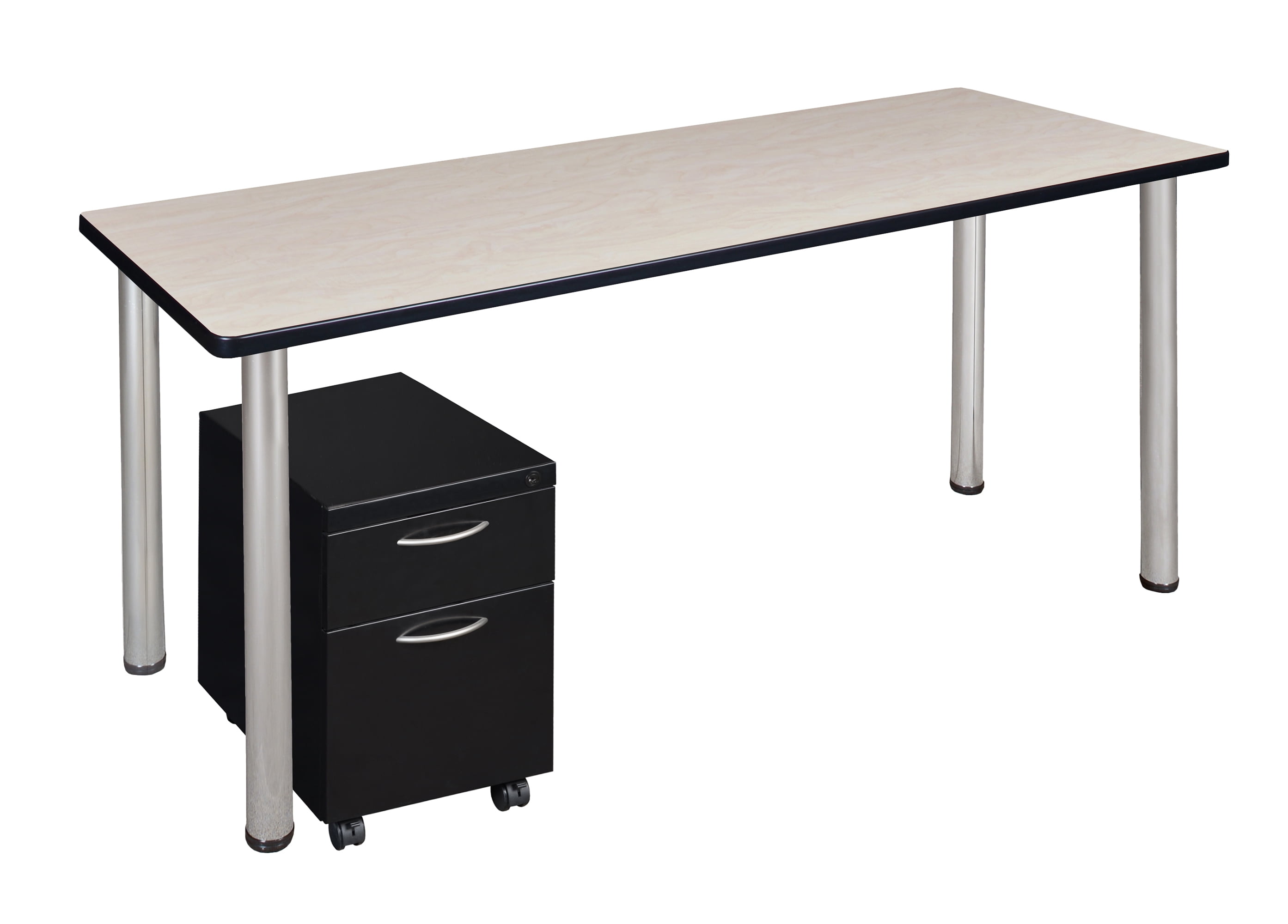 Regency Kee 60 x 24 in. Office Desk Table with Mobile Pedestal Drawer ...
