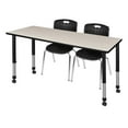 thumbnail image 1 of Regency Kee 60 x 30 in. Mobile Adjustable Classroom Table- Maple & 2 Andy 18 in. Stack Chairs- Black, 1 of 7