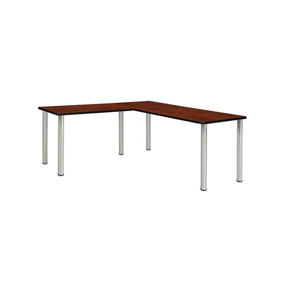 Regency Kee 66" L-Desk with 42" Return Cherry/Chrome (ML662442CHBPCM)