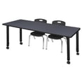 thumbnail image 1 of Regency 66x24 Mobile Adjustable Classroom Table- Grey & 2 Andy 12 Stack Chairs- Black, 1 of 8
