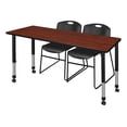 thumbnail image 1 of Regency 66x24 in. Mobile Adjustable Classroom Table- Cherry & 2 Zeng Stack Chairs- Black, 1 of 7