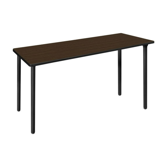Regency Kee 66 x 24 in. Folding Training Seminar Table- Neo Walnut Top, Black Legs