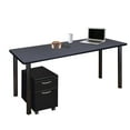 thumbnail image 1 of Regency Kee 66 x 24 in. Mobile Desk with Storage- Grey Top, Black Legs, 1 of 9