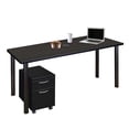 thumbnail image 1 of Regency Kee 66 x 24 in. Mobile Desk with Storage- Ash Grey Top, Black Legs, 1 of 7