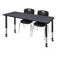 thumbnail image 1 of Regency 66x30 Mobile Adjustable Classroom Table- Grey & 2 Andy 18 Stack Chairs- Black, 1 of 7