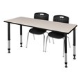 thumbnail image 1 of Regency 66x30 in. Adjustable Classroom Table- Maple & 2 Andy 18 in. Stack Chairs- Black, 1 of 8