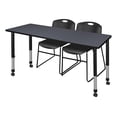 thumbnail image 1 of Regency 66 x 30 in. Mobile Adjustable Classroom Table- Grey & 2 Zeng Stack Chairs- Black, 1 of 7