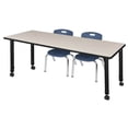 thumbnail image 1 of Regency 66x30 Mobile Adjustable Classroom Table- Maple & 2 Andy 12 Stack Chairs- Blue, 1 of 8