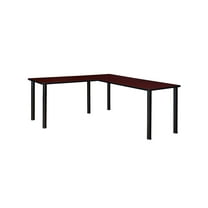 Regency Kee 72" L-Desk with 42" Return Mahogany/Black (ML722442MHBPBK)