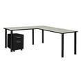 thumbnail image 1 of Regency Kee 72" Single Pedestal L-Desk with 42" Return, Maple/Black, 1 of 5