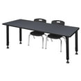 thumbnail image 1 of Regency 72 x 24 in. Adjustable Classroom Table- Grey & 2 Andy 12 in. Stack Chairs- Black, 1 of 8