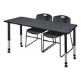 thumbnail image 1 of Regency 72 x 24 in. Mobile Adjustable Classroom Table- Grey & 2 Zeng Stack Chairs- Black, 1 of 8