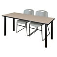 thumbnail image 1 of Regency Kee 72" x 24" Training Table, Beige/Chrome and 2 Zeng Stack Chairs, Multiple Colors, 1 of 2