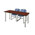 thumbnail image 1 of Regency Kee 72" x 24" Training Table, Cherry/Chrome and 2 Zeng Stack Chairs, Multiple Colors, 1 of 6