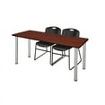 thumbnail image 1 of Regency Kee 72" x 24" Training Table, Cherry/Chrome and 2 Zeng Stack Chairs, Multiple Colors, 1 of 6