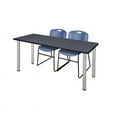 thumbnail image 1 of Regency Kee 72" x 24" Training Table, Grey/Chrome and 2 Zeng Stack Chairs, Multiple Colors, 1 of 6