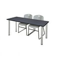 thumbnail image 1 of Regency Kee 72" x 24" Training Table, Grey/Chrome and 2 Zeng Stack Chairs, Multiple Colors, 1 of 6