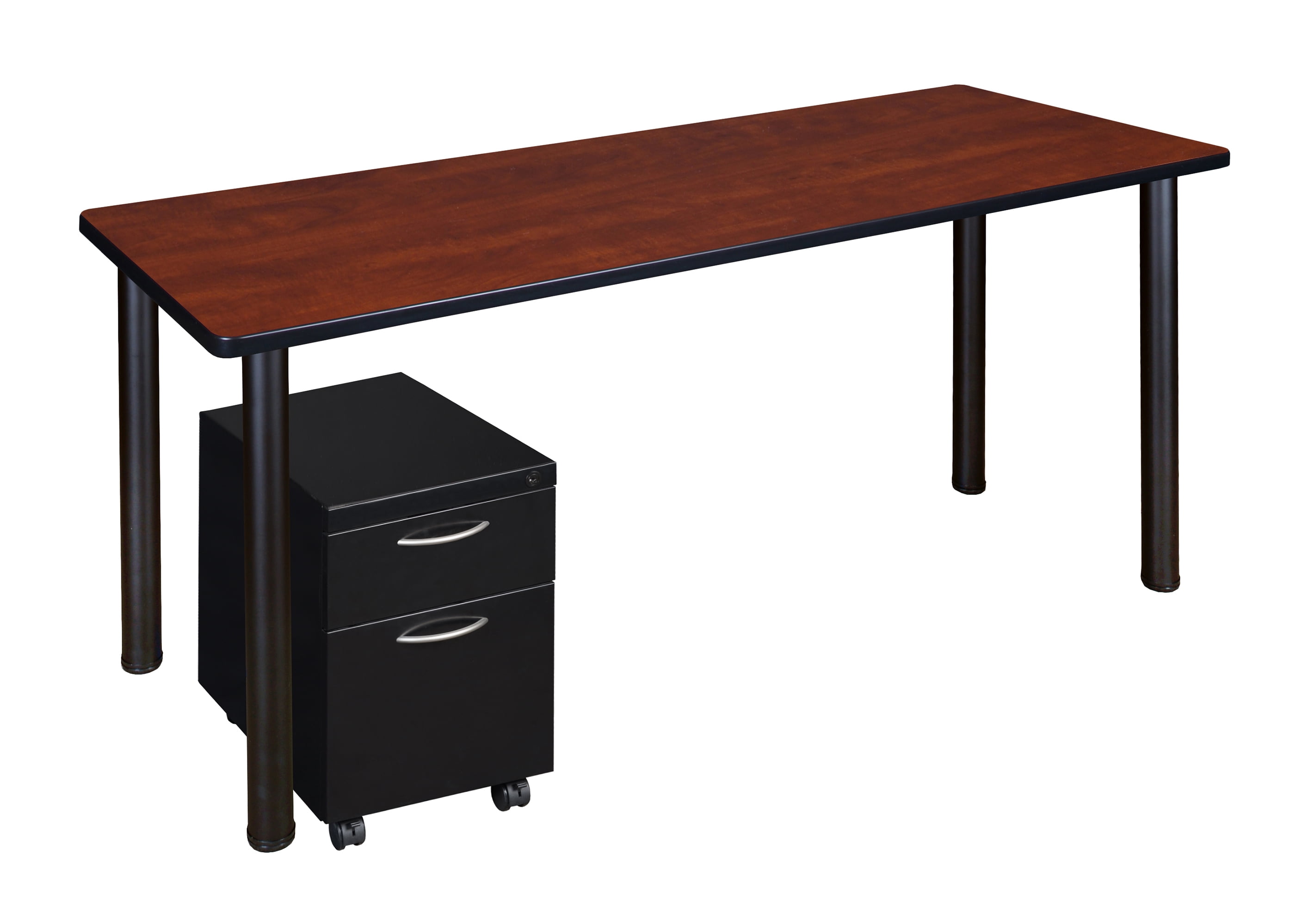 Regency Kee 72 x 24 in. Office Desk Table with Mobile Pedestal Drawer ...