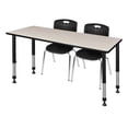 thumbnail image 1 of Regency Kee 72 x 30 in. Adjustable Classroom Table- Maple & 2 Andy 18 in. Stack Chairs- Black, 1 of 7