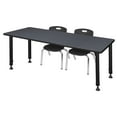 thumbnail image 1 of Regency Kee 72" x 30" Height Adjustable Mobile Classroom Table - Grey & 2 Andy 12-in Stack Chairs- Black, 1 of 7