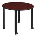 thumbnail image 1 of Regency Kee Large 48 in. Round Breakroom Table- Mahogany Top, Black Mobile Legs, 1 of 2