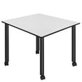thumbnail image 1 of Kee 48" Square Mobile Breakroom Table- White/ Black, 1 of 8
