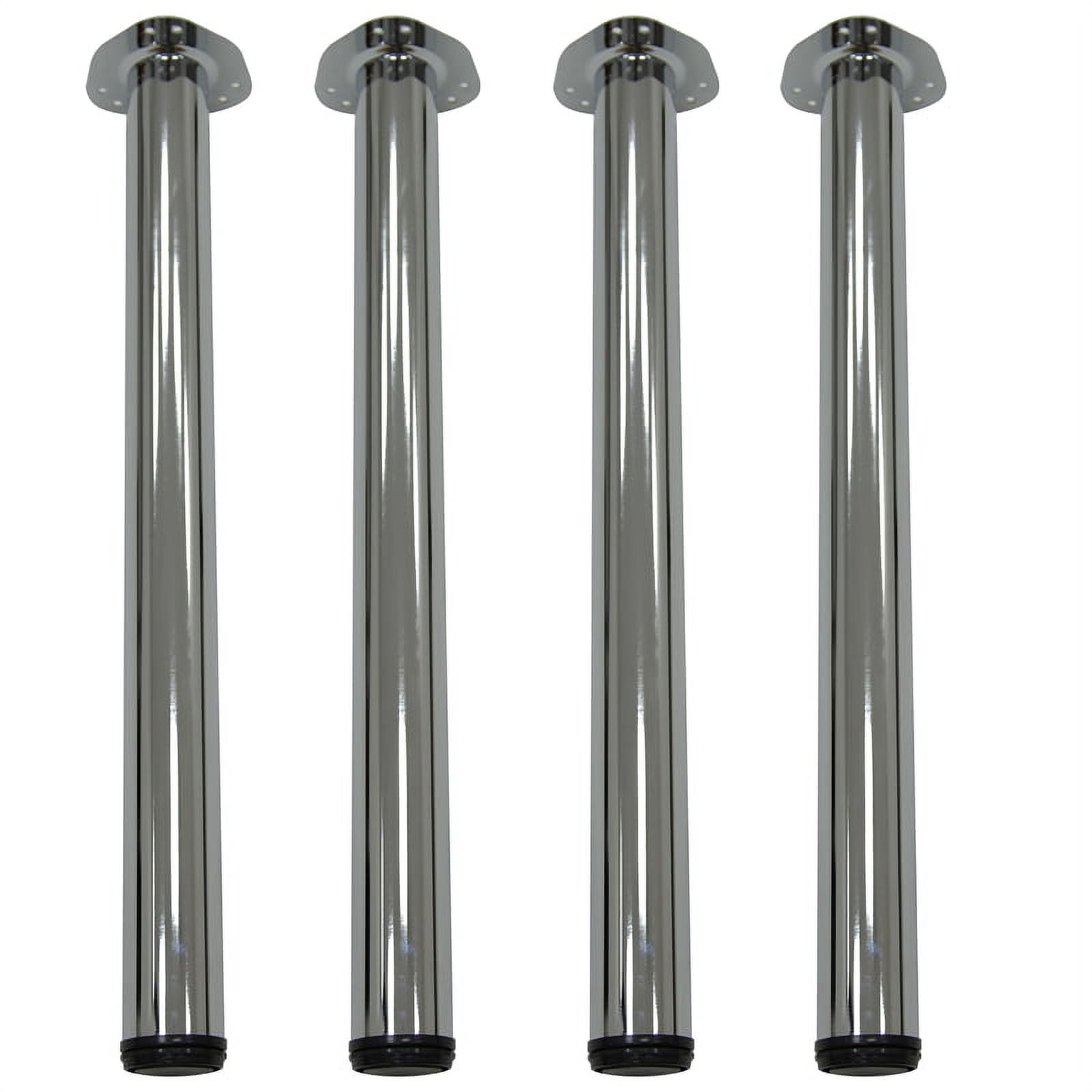 Adjustable Black Steel Post Table Legs Set of 4