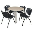 thumbnail image 1 of Regency Kee 48 in Round Breakroom Table- Beige Top, Black Legs, 4 M Stack Chairs- Black, 1 of 2