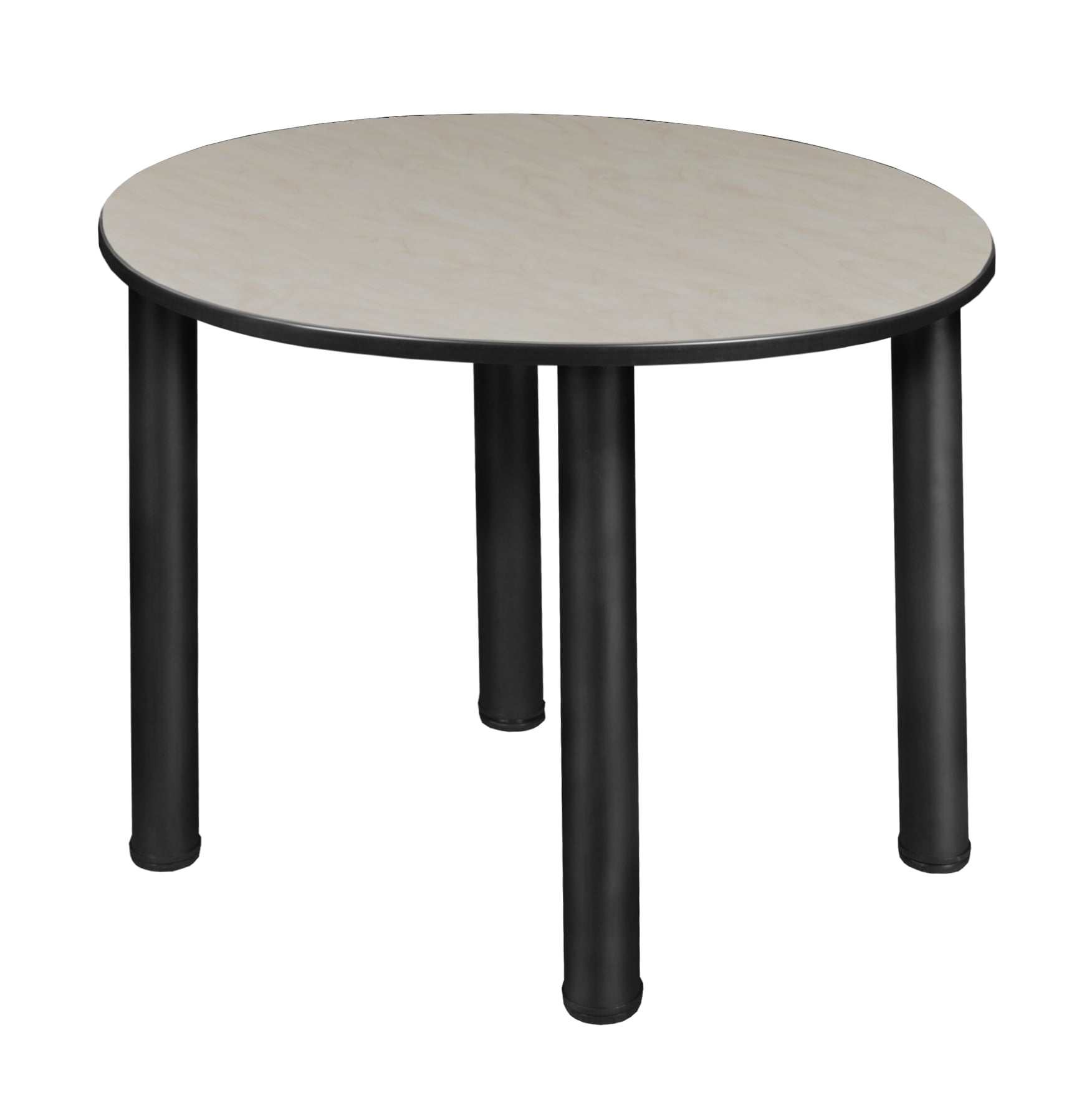 Regency Kee 30 in. Round Slim Breakroom Table Table - Maple Top, Black ...