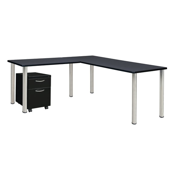 Regency Kee Single Pedestal L-Shaped Desk