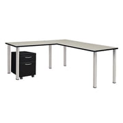 Regency Kee Single Pedestal L-Shaped Desk