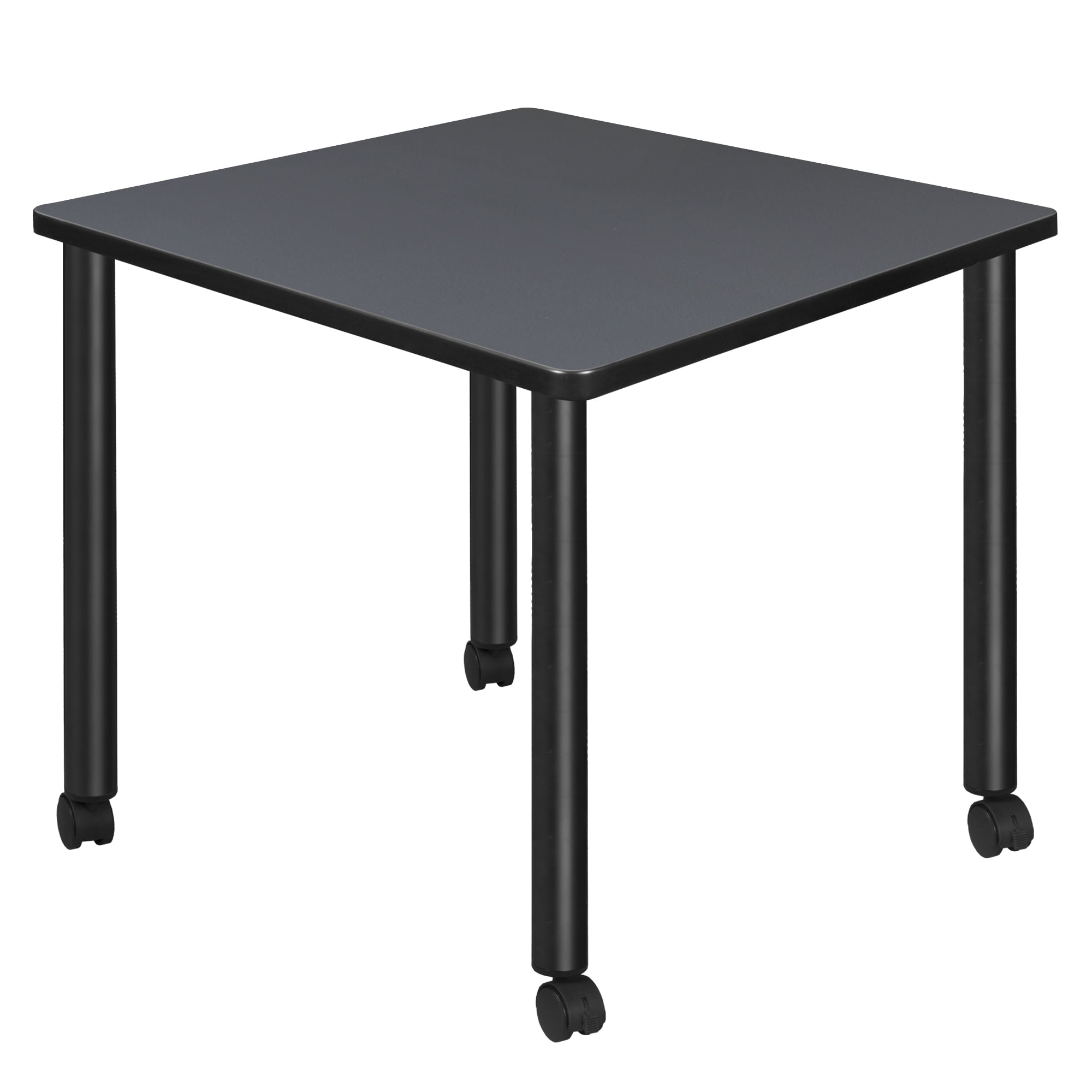 Versatile 30" Square Mobile Breakroom Table with Reversible Grey/Beige Top