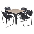 thumbnail image 1 of Regency Kee Square Beige Breakroom Table with 4 Stackable Zeng Chairs, 1 of 2