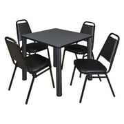 Regency Kee Square Breakroom Table with 4 Stackable Restaurant Chairs