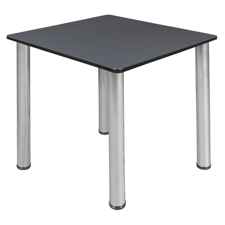 Regency Kee 30 in. Square Slim Breakroom Table Table - Grey Top, Chrome Legs