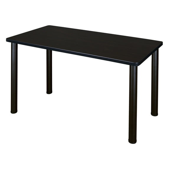 Regency Kee 72 x 24 in. Training Seminar Table- Mocha Walnut Top, Black Legs