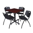 thumbnail image 1 of Regency 30 in. Square X-Base Breakroom Table- Mahogany, 4 M Stack Chairs- Black, 1 of 10
