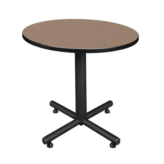 Regency Kobe 30 in. Round X-Base Breakroom Table- Noble Oak