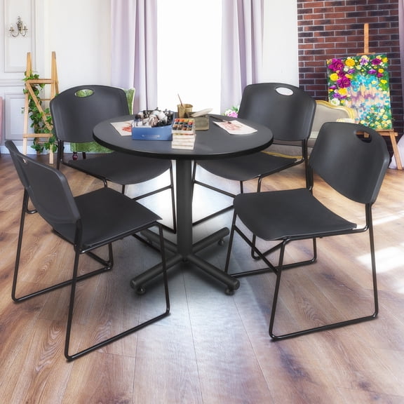 Kobe 36" Round Breakroom Table- Grey
