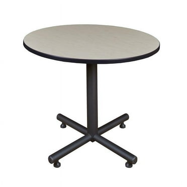 Regency Kobe 36 inch Round Breakroom X-base Table in  Maple/Black