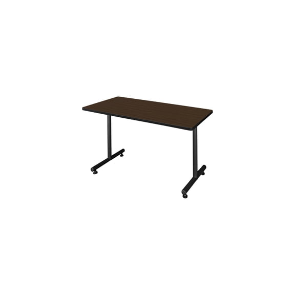 Regency Kobe 42 x 30 in. Steel T-Base Training Seminar Table- Neo Walnut