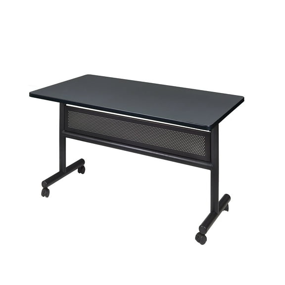 Regency Kobe 48" Flip Top Mobile Training Table with Modesty- Grey