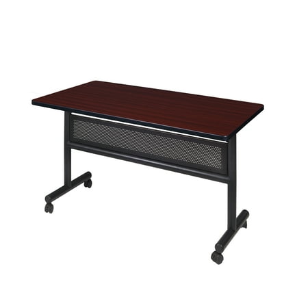 Regency Kobe 48 x 24 in. Flip-Top Training Nesting Table with Modesty Panel- Mahogany