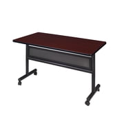 Regency Kobe 48" Flip Top Mobile Training Table with Modesty- Mahogany