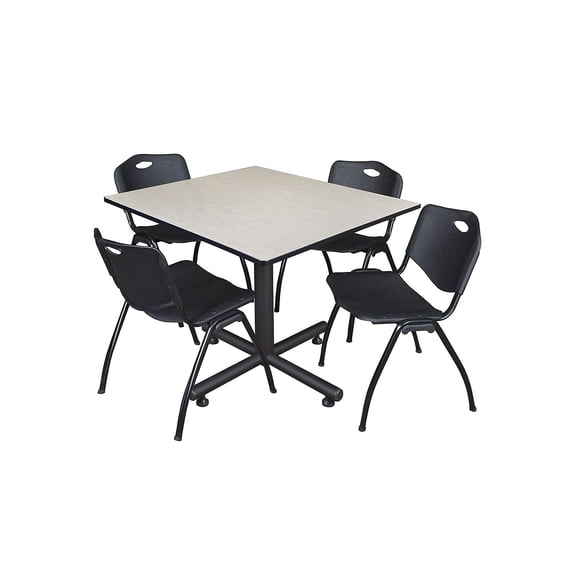 Regency 48-inch Maple Square Table Black (TKB4848PL47BK)