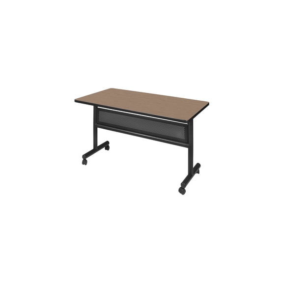 Regency Kobe 48 x 24 in. Flip-Top Training Nesting Table with Modesty Panel- Noble Oak